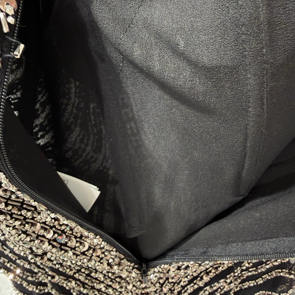 Pronovias Black Strapless Dress with Silver - Atos style 48- Beading size 4 - Picture 12 of 15